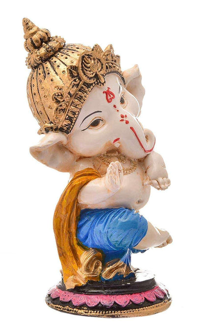 Handcrafted Resin Blessing Ganesh Idol Showpiece for Home Decor Office Table Temple Spiritual Gift Figurine Decorative Statue
