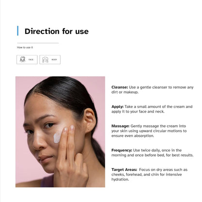 M Intense Moisturizing Face Cream With Shea Butter, Olive Oil & Jojoba Oil For 24 Hour Moisture Surge & Hydration | Suitable For All Skin Types (70gm)