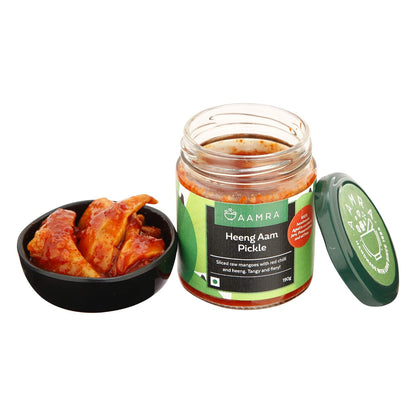 Aamra Homemade Natural Heeng Aam Pickle (Hing Mango Pickle), No Preservatives, Oil-Free- 190 grams