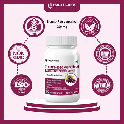 Biotrex Nutraceuticals Resveratrol 250mg - 60 Capsule