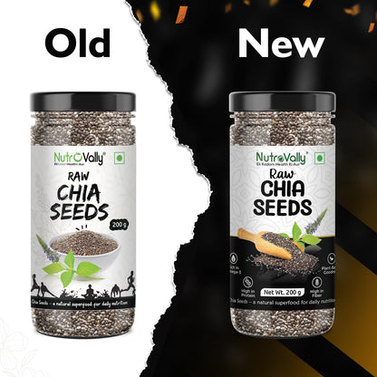 NutroVally Chia Seeds |Help for weight loss|Rich in Omega-3, Calcium, Protein, Fiber & Antioxidants| chia seeds| Healthy Snack for Immunity & Digestion |chia Seed for skin glow|Edable seeds