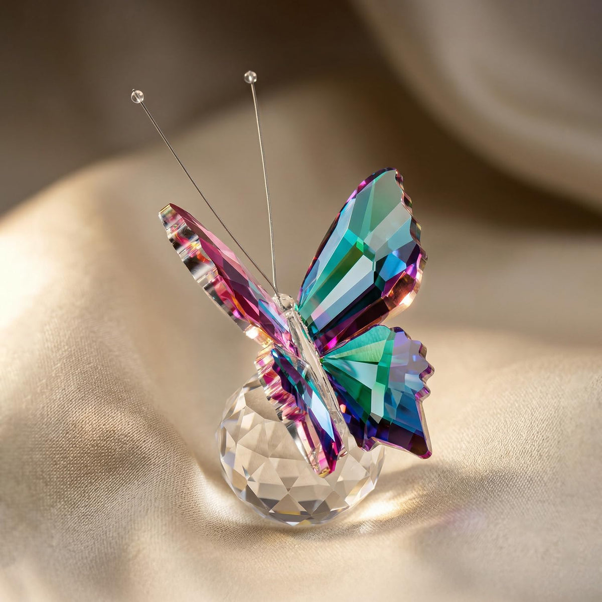 Nostrae Crystal Butterfly Show Pieces for Home Decor Living Room Decorative Items | Glass Showpieces Gift Items for Decoration | Center Table Tv Showcase Office Desk Interior Figurines