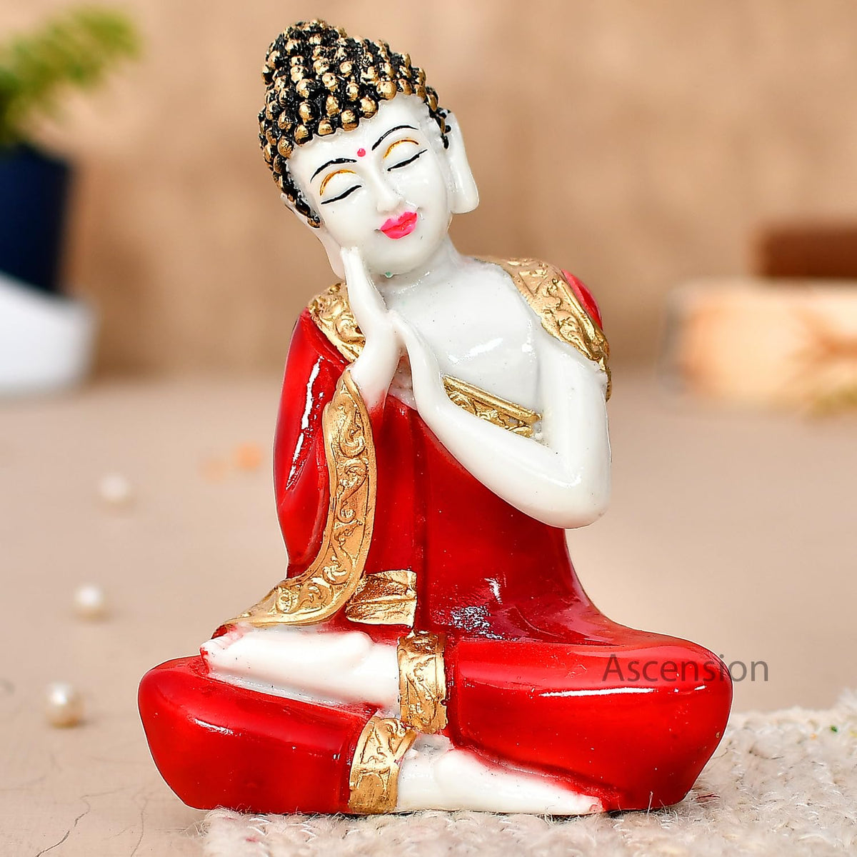 Sitting Buddha Idol Statue Showpiece for Home & Office Decor Car Dashboard Idol Figurine Showpiece Sculpture Hindu Gift Handcrafted Buddha for Home Decoration