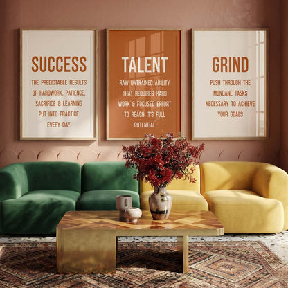 Motivational Wall Art Poster With Frame Home Decor Wall Painting For Living Room Office Bedroom engineered wood Set of 3 (13X17 inch)