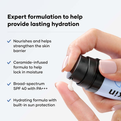 Cureskin Ceramide Moisturiser SPF 40 PA+++ Skin Barrier Repair Face Moisturizer for Men and Women | Hyaluronic Acid Moisturizer for Face | Anti Aging Cream for Women and Men