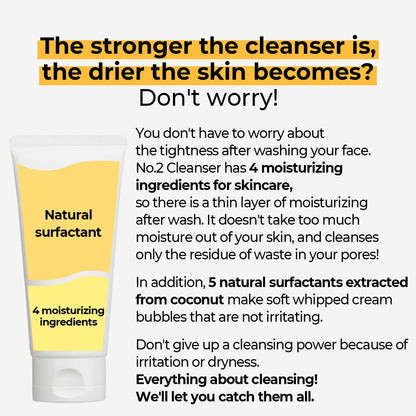 numbuzin No.2 Deep Clean Fresh Cream Cleanser, 4.05oz/ 120ml | Whipped cream foam, Deep Pore Cleansing, Natural cleaning ingredient, Moisturizing