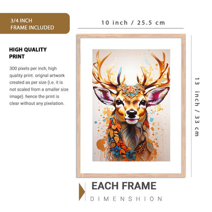 Premium Digital Paintings with Frame for Home Decoration - Painting for Living Room Bedroom Office - Painting for Wall Decoration - Pack of 4 (J)
