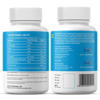 Herbal Max Keto Nutrition Weight Management | Supports Effective Weight Loss, Fat Burning, Belly Fat Reduction, Ketosis & Energy Boost – 60 Veg Capsules | For Men & Women