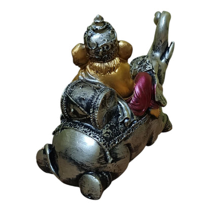 Ganesha Ganesh Ganpati Gajanan Statue Idol Murti Gift Item Decorative Showpiece Multicolor Polyresin Pack of 1 (B013)