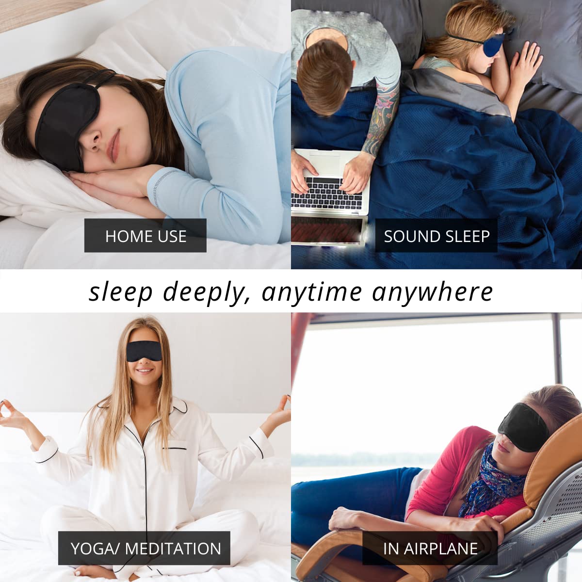 Friends of Meditation 100% Mulberry Silk Eye Mask, Super Smooth Sleep Mask and Blind Fold (Red Print)