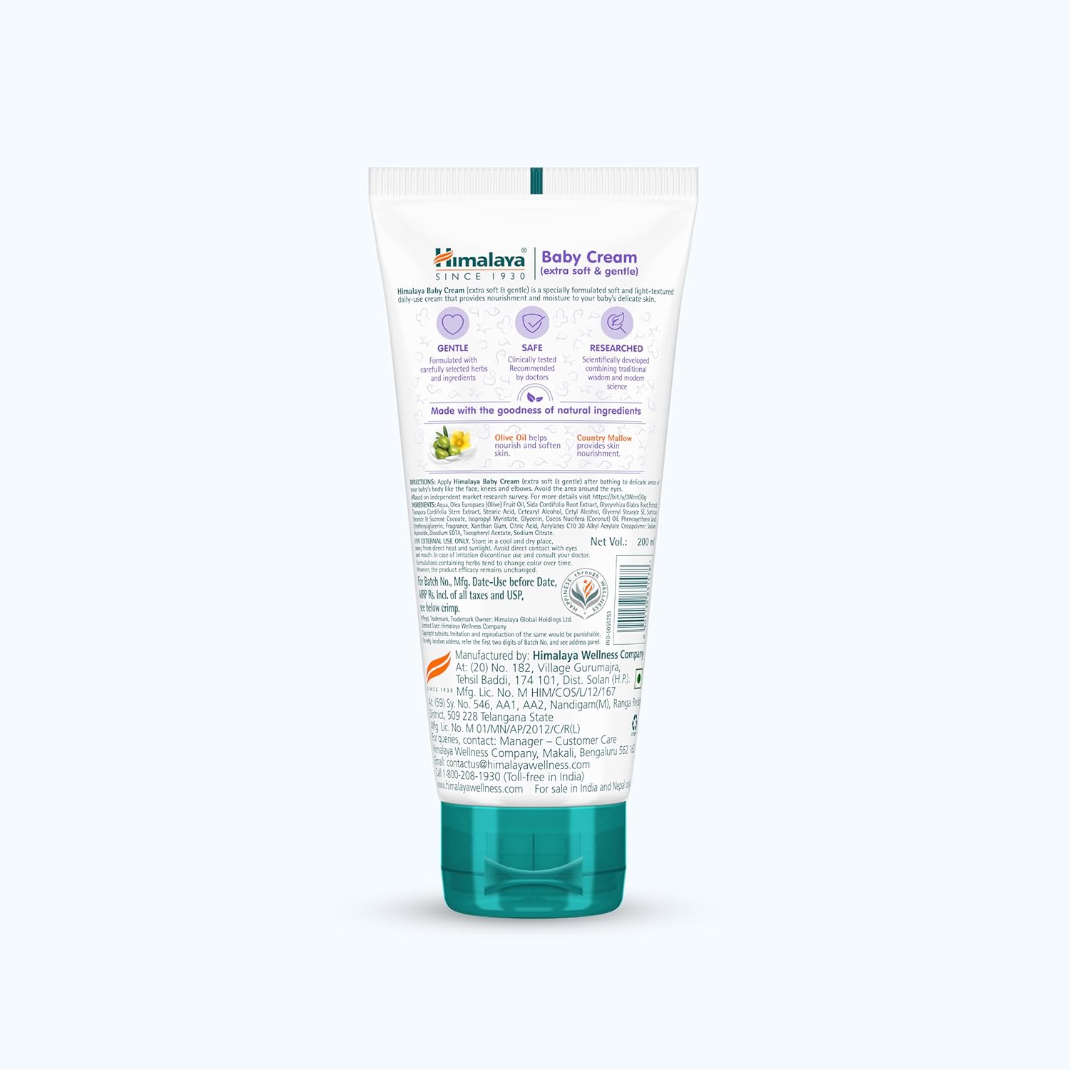 Himalaya Baby Cream tube on a white background