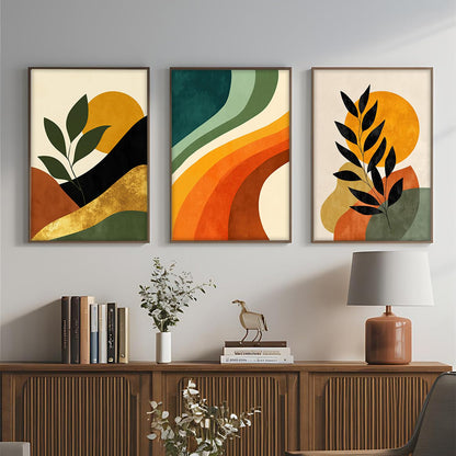 Boho wall Art Paintings Modern Art Framed Wall Painting for Living Room Bedroom - Wall Posters | Paintings with Frame Set of 3 (Boho 2, 13x19 inch)