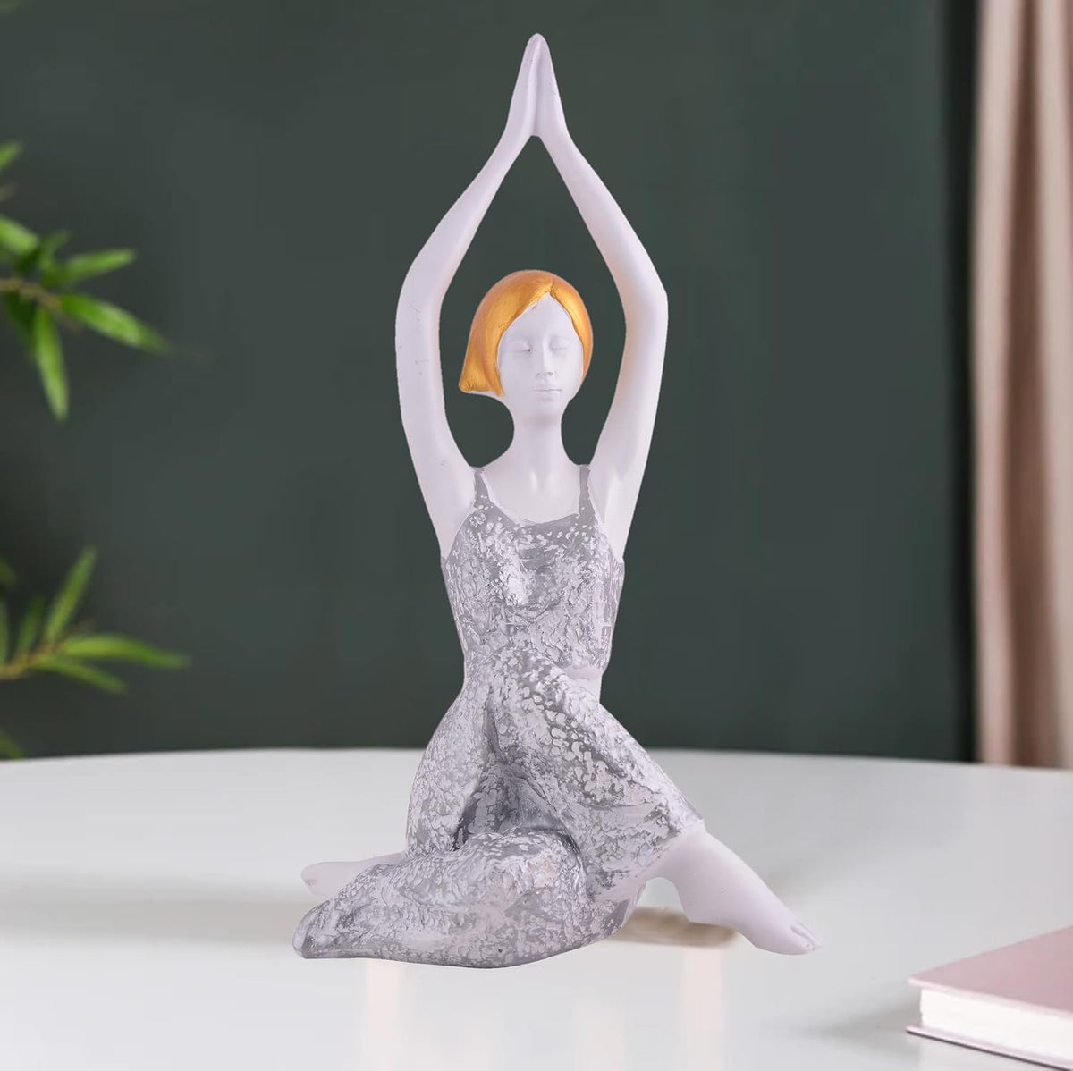 Resin Yoga Lady Home & Office Decor Fantasy Showpiece (Y600),Multicolor