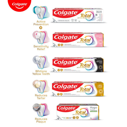 Colgate Total 150 Grams Advanced Health Antibacterial Toothpaste With 12-Hour Anti-Germ Protection & Enamel Protection for Whole Mouth Health, World'S No.1* Germ-Fighting
