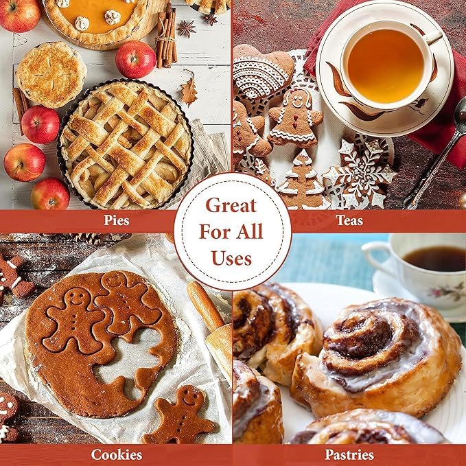 Collage of various baked goods including pies, cookies, and pastries with a central text overlay.