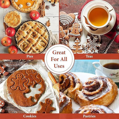 Collage of various baked goods including pies, cookies, and pastries with a central text overlay.