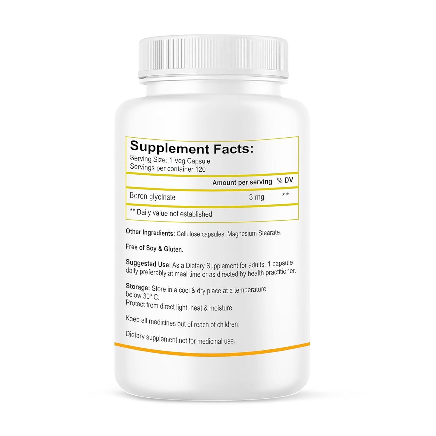 Biotrex Nutraceuticals Boron 3mg | 120 Veg Capsules | Build Strong Bones | Improve Muscle Coordination