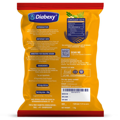 Diabexy Atta Sugar Control LITE Nuts Free for Diabetics - 1kg