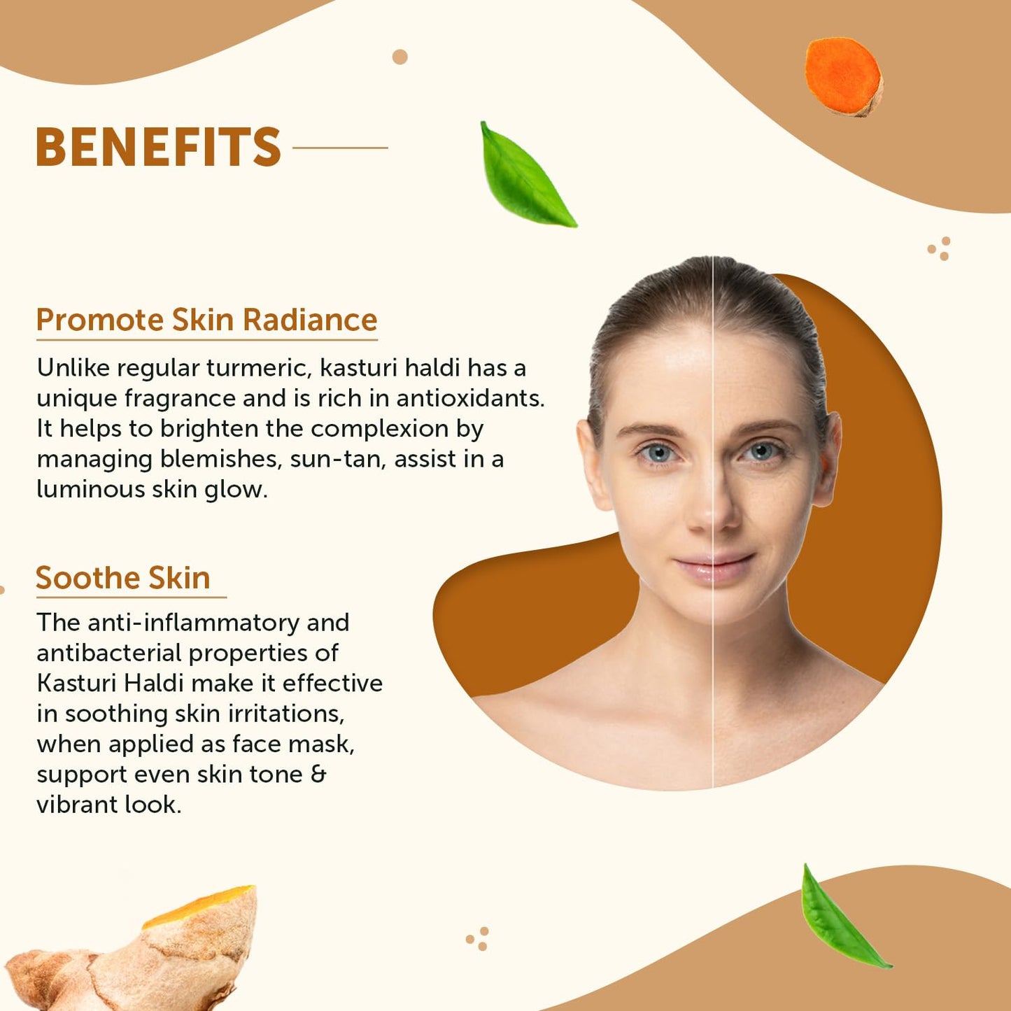 Neuherbs Kasturi Haldi Powder - 100g For Face Beauty | Wild Turmeric Powder Face Pack For Glowing Skin | 100% Pure & Natural