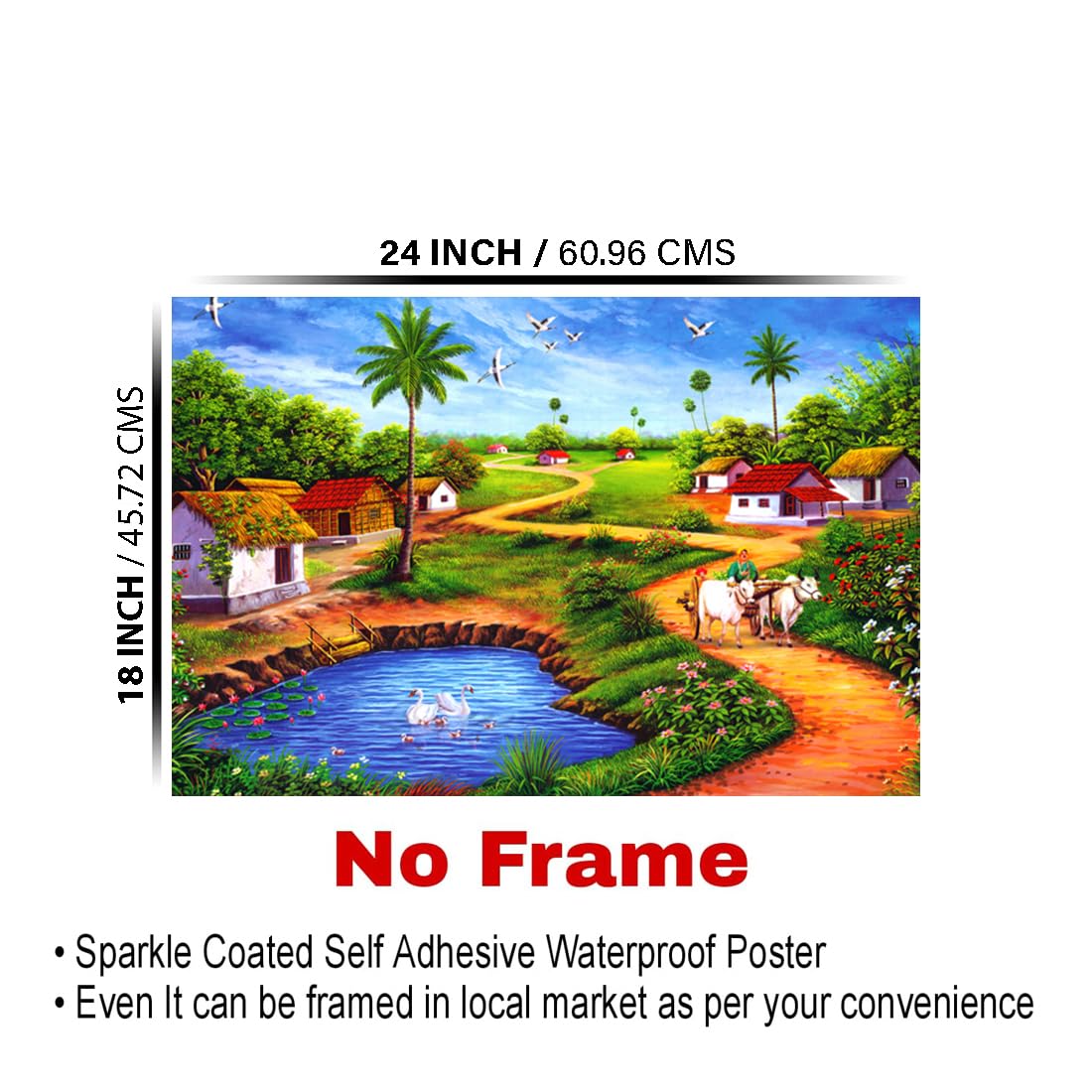 Natural Scenery Paintings for Living room, Natural Scenery Poster Big Size with Sparkle Coated Lamination - 3180 (Self Adhesive) 18x24 Inch