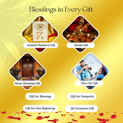 Ganpati Idol in Small Temple for Car Dashboard | Ganesha Mantapa Mandir for Gift | Vinayaka Idols for Home Decor | Ganesha Idol with Mandir for Office Desk Or Pooja Room | Car Ganesha Idols