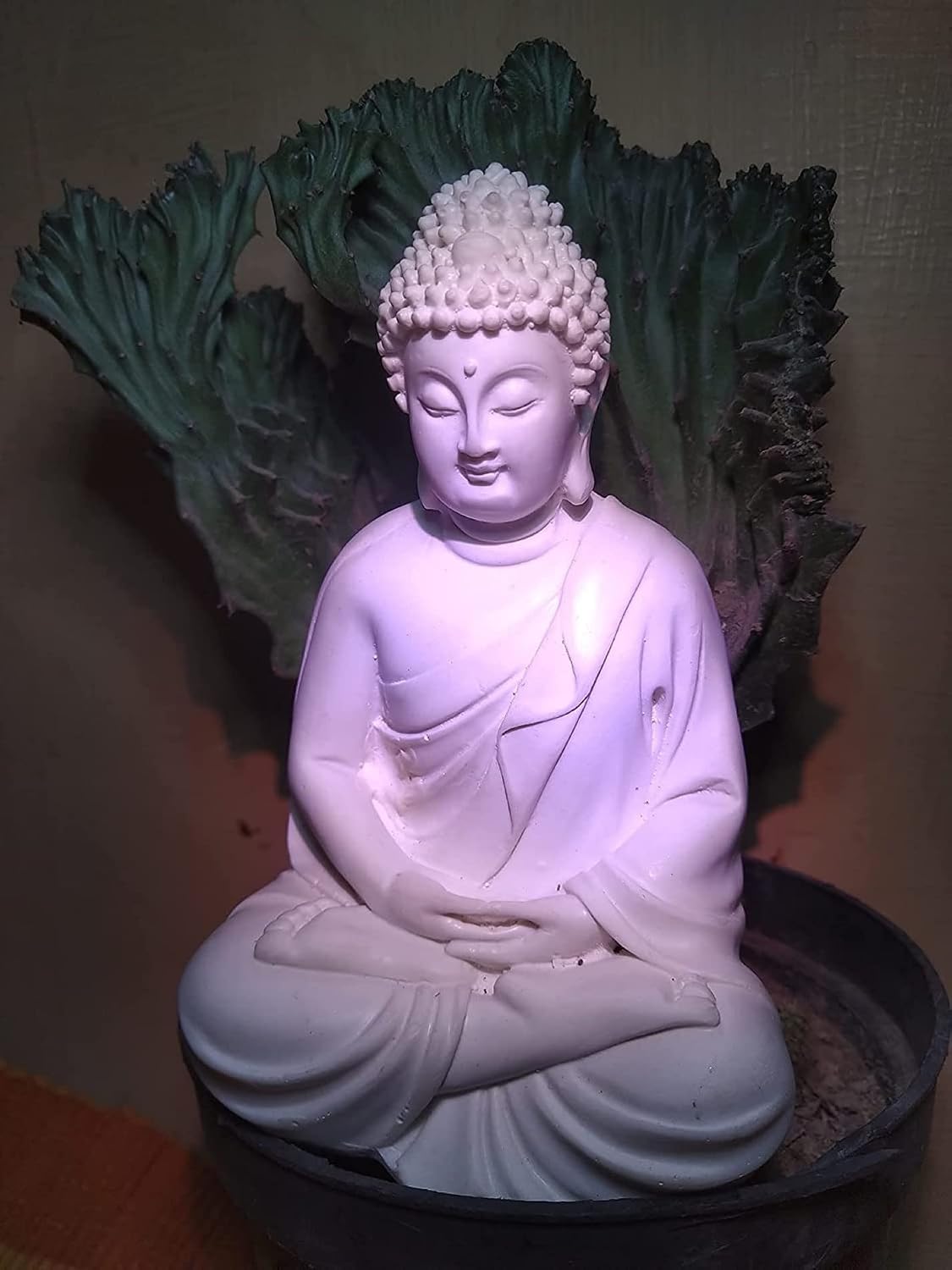 Beautiful Meditating Dhyan Gautam Buddh Bhagwan/God Idol Figurine for Livingroom|Bedroom|Office Desk|Desktop Table|Home Décor|Gifting (5.5-inch) Decorative Showpiece (White), Idol