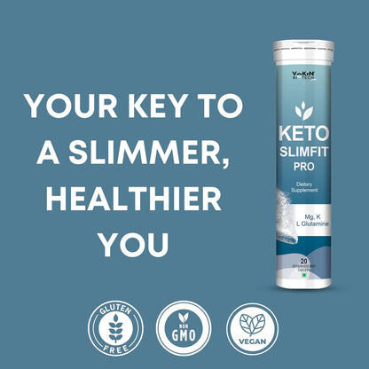 Vokin Biotech Keto SlimFit Pro Tablets For Weight Loss Dietary Supplement Effervescent Water Soluble (20 Tablets)