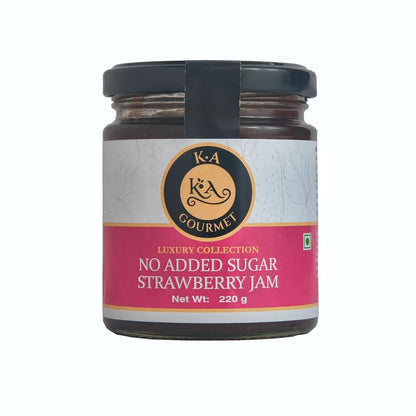 KA Gourmet No Added Sugar Strawberry Jam – 220g | Loved by Karen Anand | No Added Colours or Flavours – 220g