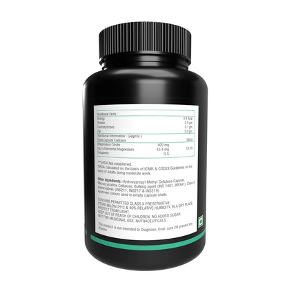 NutritJet Magnesium Citrate Powder Capsules 400mg [120 Caps] Pure Non-GMO Supplements, Natural Sleep Calm Relax