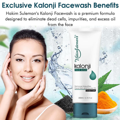 Zephivo Hakim Suleman's Kaloonji Face wash for Tan Removal Face Cleanser for Men & Women | Normal, Combination or Oily Skin | Gently Exfoliates & Evens Tone | 200ml
