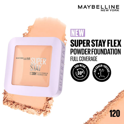 Maybelline New York Super Stay Flex Powder Foundation, 120 | 30H Wear, Oil-Control, Transfer Proof