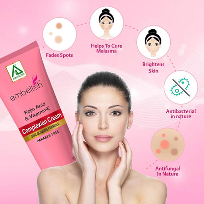Aplomb Embellish Complexion Care Face Cream | Perfectly Blend of Alovera, Kojic Acid And Vitamin-E | For Hydrated Even-toned & Radiant Skin | Dry to Combination Skin (50 gm)