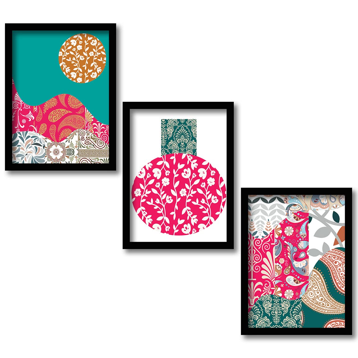 Modern Wall Art framed Painting for Wall Decoration - Wall Paintings for Living Room, Bedroom - Big Size Wall Painting Set of 3 (Art 1, 10x13 inch)