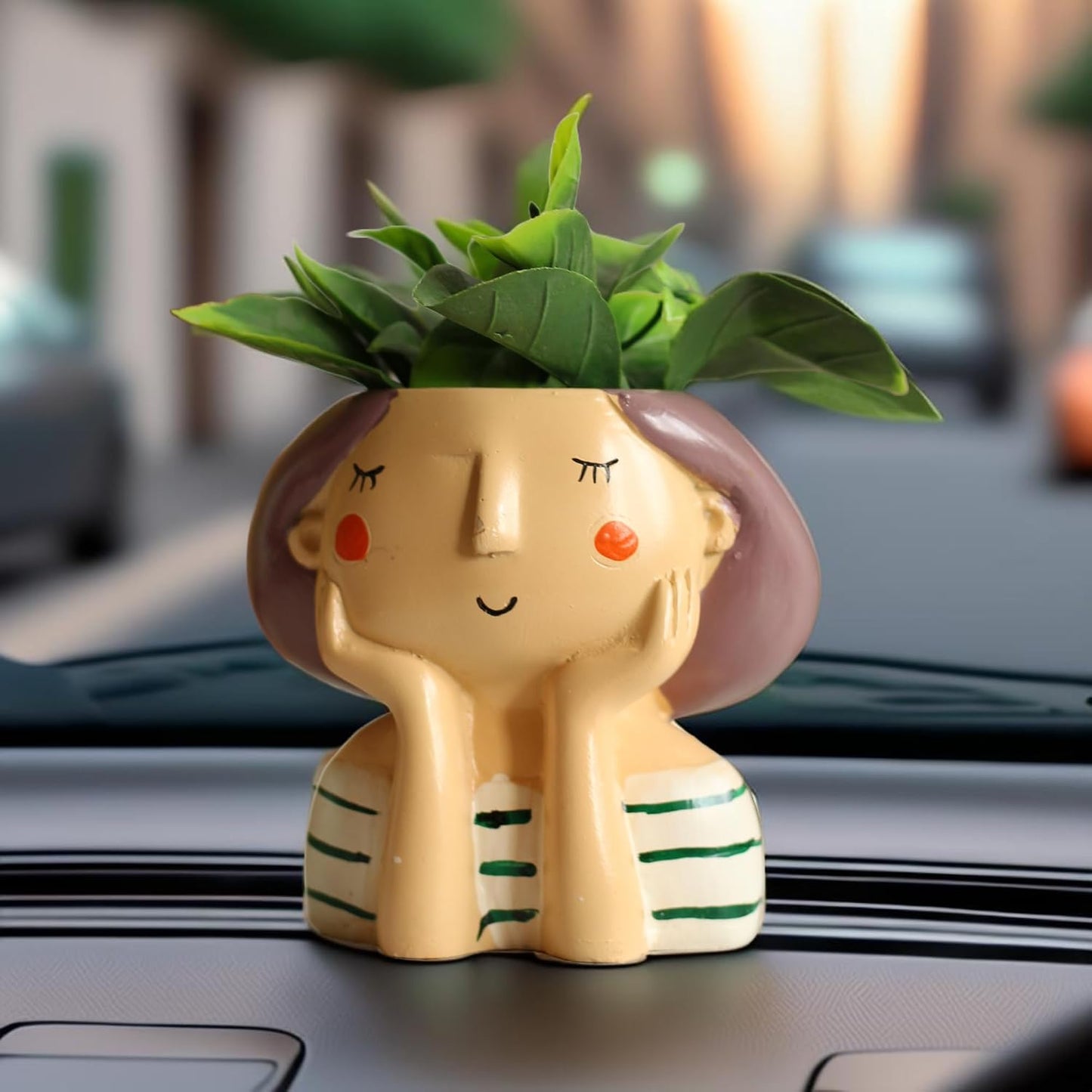 Kawai Homes Showpiece for Home Decor - Cute Table Resin Miniature Decorative Stylish Figurines Items for Living Room Kitchen Kids Bedroom Study Room Decoration Accessories (Stoic Girl)