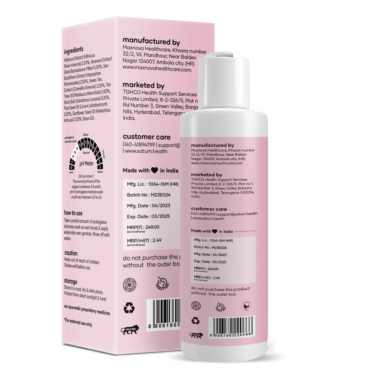 Saturn by GHC ProHygiene Intimate Wash | With Aloe Vera Extract & Tea Tree Oil, 100ml