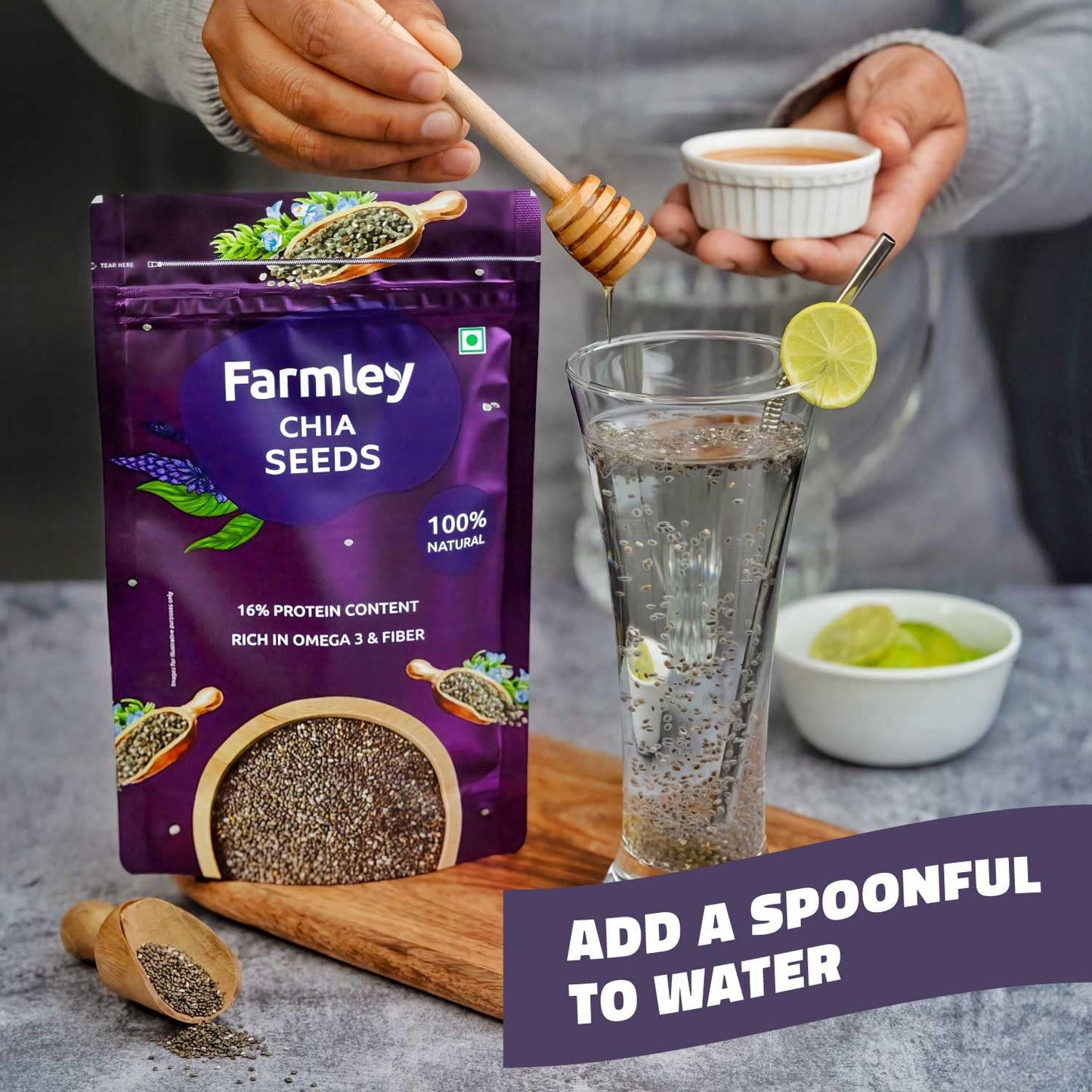 Farmley Chia Seeds 500g I Seeds for Eating | Seeds for Weight Management | Rich in Calcium, Protein & Fibre