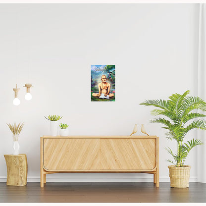 Gajanan Maharaj Paintings for Living room, Gajanan Maharaj Poster Big Size with Sparkle Coated Lamination - 85 (Self Adhesive) 18x24 Inch