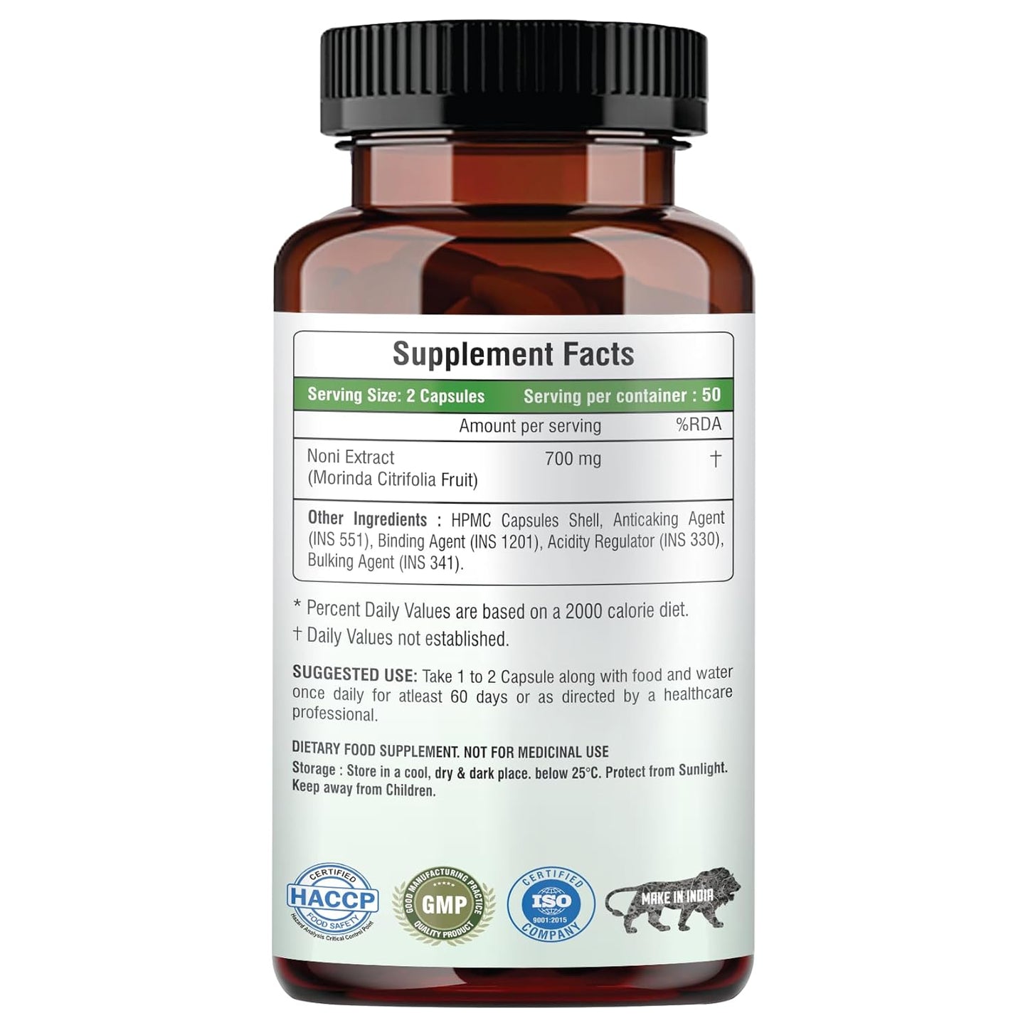 Supplement bottle with label on a white background