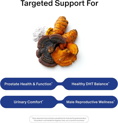 Turmeric root with a white background and text about targeted support for health benefits.