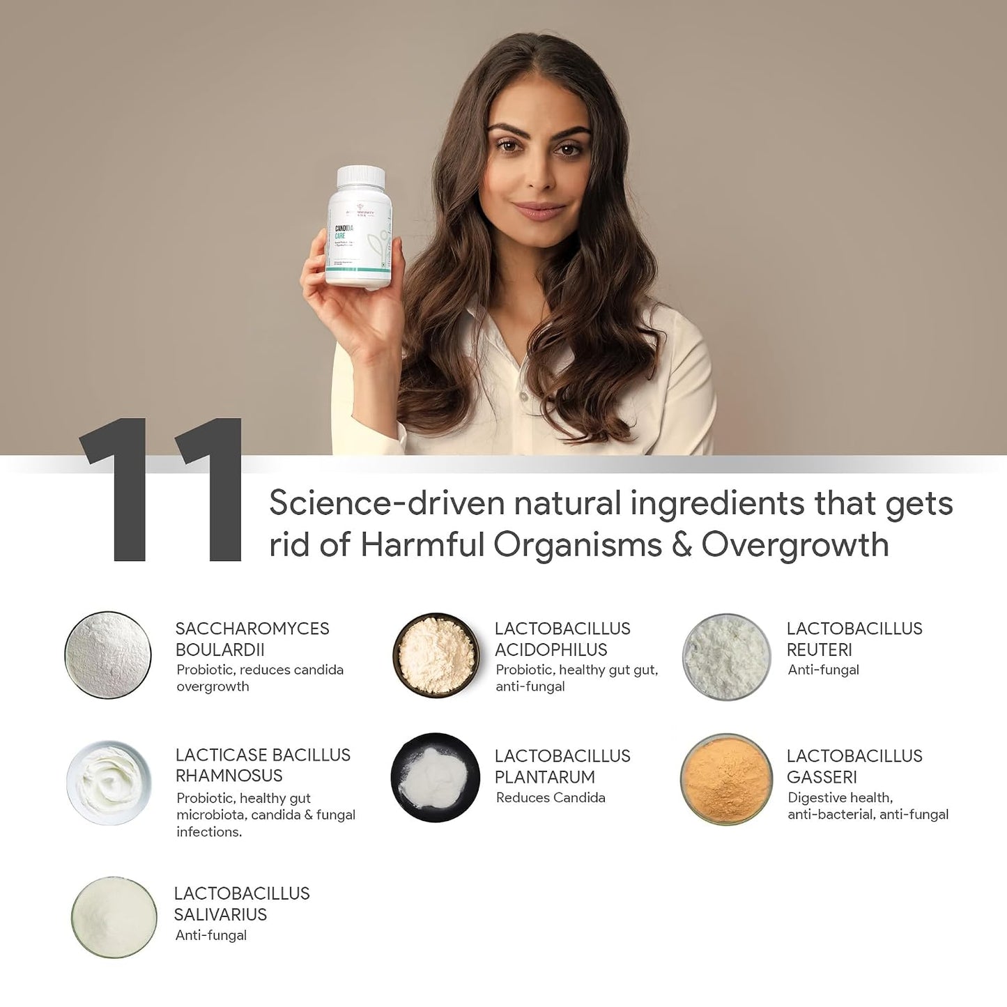 Autoimmunity Care Candida Care – Advanced Probiotics for Candida, Leaky Gut & Gut Health | Probiotics Supplement for Gut Cleanse, Acidity & Bloating Relief | Lactobacillus, Bifidobacterium & S Boulardii | 60 Dose