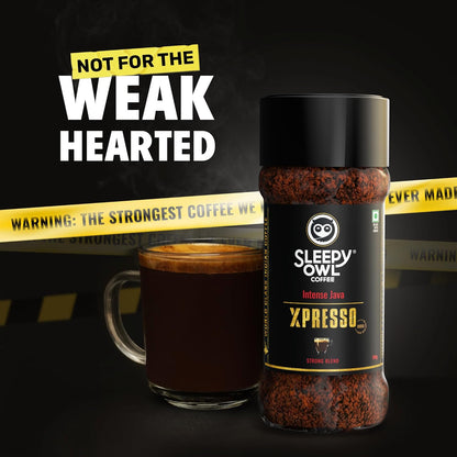 Sleepy Owl 100g Intense Java Xpresso Coffee | Strong Blend Instant Coffee | Makes 50 Cups | Dark Roasted To Perfection | Intense, Bold And Strong Flavour | Have It With Milk Or Without