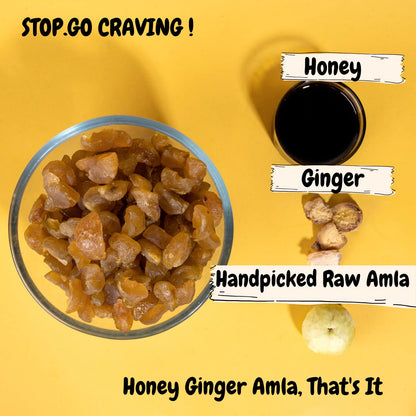 cravez Dried Honey Ginger Amla Candy | Adarak Amla | Low Processed Amla, Natural, No Preservative | No Artificial Colour Used (Amla)