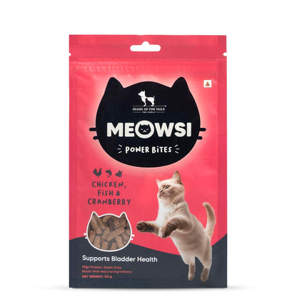 Meowsi by HUFT Power Bites Cat Treats – Chicken, Fish & Cranberry – 50 gm | Irresistible Treats for Cats & Kittens | Persian Cat Favourite | Fun & Nutritious