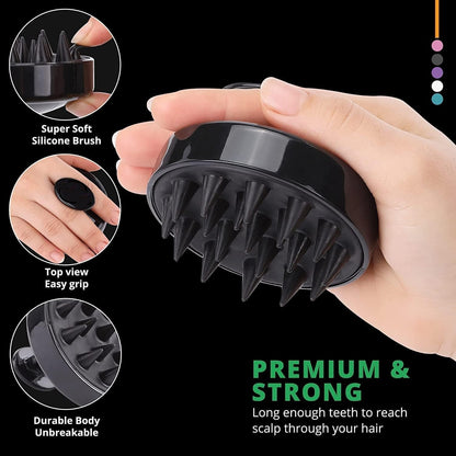 KROYWEN Soft Silicone Back Scrubber Long Handle Bath Brush + Body Scrubber Bath Brush + Scalp Massager for Hair + Face Scrubber Brush, Combination Combo, Super-Exfoliating & Lathering Body Scrubber, Shower Brush (7 Pcs Combo)