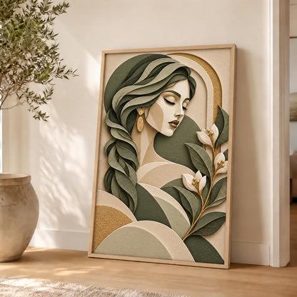 Botanical Woman Face Art- 4