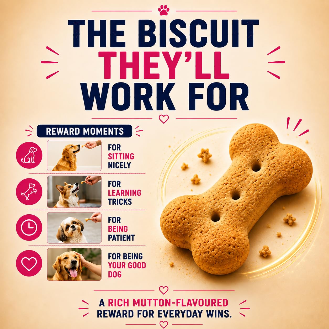 Purepet Dog Treats Biscuits 800g Pack for All Life Stages | Mutton Flavour | Active Behaviour | Oral Health | Training and Behaviour | Healthy Immune System