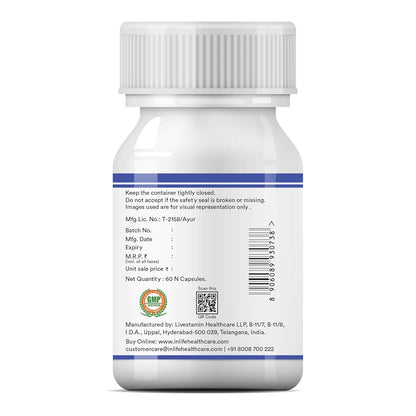 INLIFE Grape Seed Extract (Proanthocyanidins > 95%) Antioxidant, 400 mg - 60 Vegetarian Capsules (Pack of 1, 60)