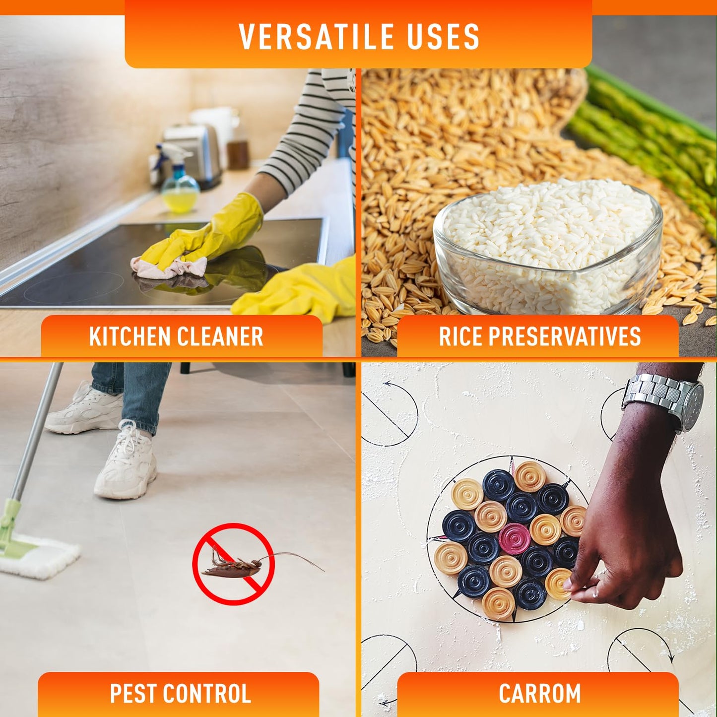 Presto! Boric Acid Powder | 250 Gram | Technical Grade 99% Pure | Multipurpose Use for Pest Control, Cleaning, & Carrom Board