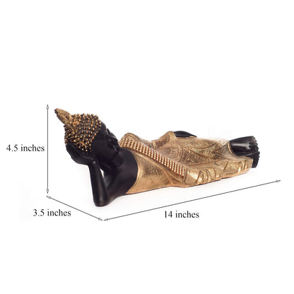 Brass Decorative Thai Reclining Buddha Antique Showpiece