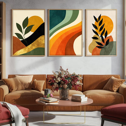 Boho wall Art Paintings Modern Art Framed Wall Painting for Living Room Bedroom - Wall Posters | Paintings with Frame Set of 3 (Boho 2, 13x19 inch)